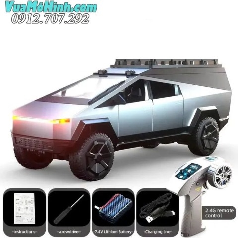 Xe Địa Hình Điều Khiển Từ Xa JJRC C8817-Cybertruck Phiên Bản B – 1/24 Thiết Kế Hầm Hố, Trang Bị Đa Năng