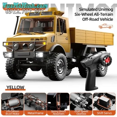 Xe Địa Hình Điều Khiển Từ Xa JJRC C8823 Unimog 6x6 Phiên Bản Thùng Tải  – Tỉ lệ 1/18 Thiết kế mạnh mẽ,chạy bền và cực kỳ chân thật