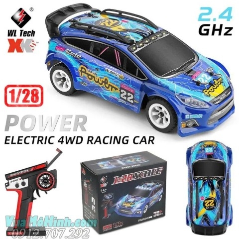 Xe Điều Khiển Từ Xa WLtoys 284010 – 4WD Drift 1/28, Tốc Độ 30 km/h, Đèn LED, Off-Road