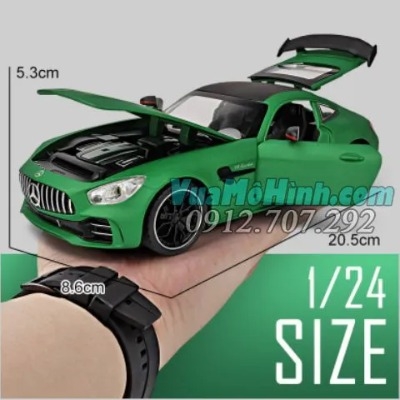 Mô hình siêu xe mercedes AMG GTR tỉ lệ 1:24 vỏ kim loại