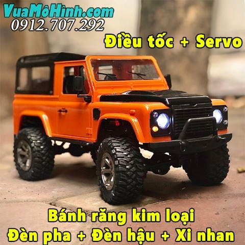 Xe SUV Land Rover Defender điều khiển từ xa bản nâng cấp có điều tốc và Servo lái