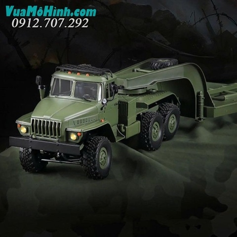 WPL B36-3 xe vận tải quân sự điều khiển từ xa ural truck rc car tỉ lệ 1/16 6x6 B36 6WD xe kéo Semi Rơ Moóc RTR Rock Crawler