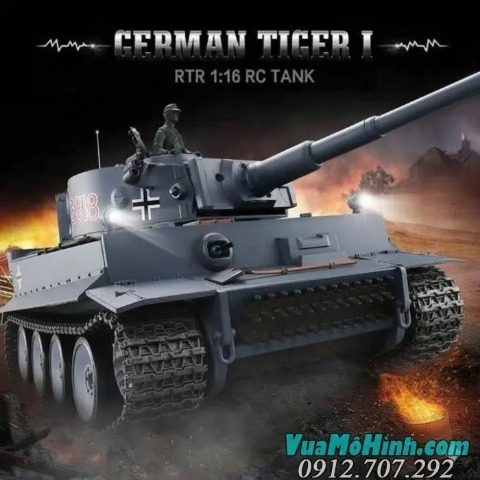 Xe tăng Heng Long Tiger 1 phiên bản xích nhựa nhả khói, âm thanh nổ máy như thật