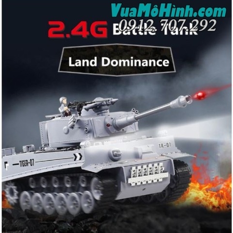 Xe Tăng điều khiển từ xa LCF 789-3 Tiger 07 tỉ lệ 1/18 có tiếng động cơ, nhả khói như thật