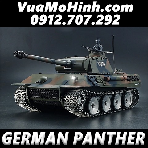 Xe tăng điều khiển từ xa Heng Long GERMAN PANTHER phiên bản Pro tỉ lệ 1/16 âm thanh động cơ súng máy, nhả khói như thật