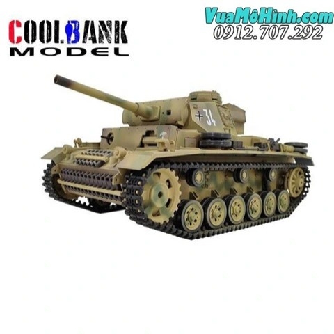 Xe tăng điều khiển từ xa Coolbank 3848-1 Panzer III Type L 1/16 | RC Tank Đức Thế chiến II bắn BB 6mm, khói, âm thanh, tháp pháo xoay 360°