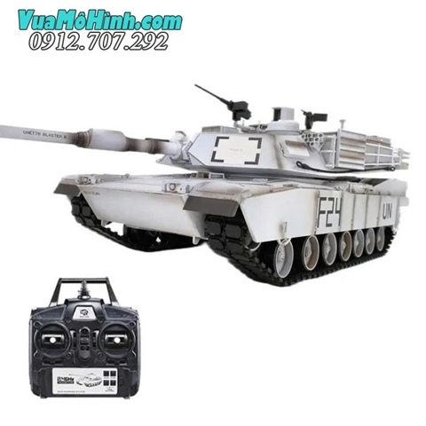 Xe tăng điều khiển từ xa COOLBANK  3918-1 M1A2 Abrams U.S.A – RC Tank tỷ lệ 1/16, bắn đạn BB, có khói âm thanh, tháp pháo xoay, mô hình quân sự Mỹ WWII hiện đại