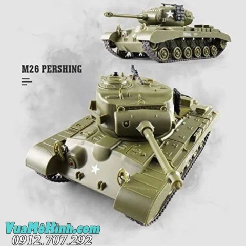 Xe tăng điều khiển từ xa mini 1:30 Henglong M26 Pershing sóng 2.4Ghz, bắn tia hồng ngoại, có giả lập âm thanh như thật