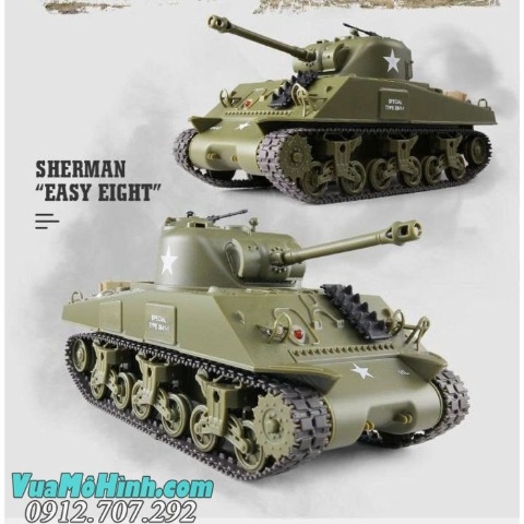 Xe tăng điều khiển từ xa mini 1:30 Henglong  M4A3 Sherman sóng 2.4Ghz, bắn tia hồng ngoại, có giả lập âm thanh như thật