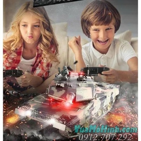 Xe tăng điều khiển từ xa Heng Long Leopard 2A5 tỷ lệ 1/24 âm thanh động cơ, súng máy, bắn tia hồng ngoại