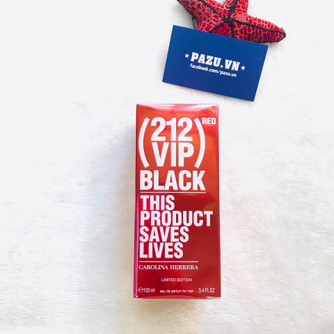 Carolina Herrera 212 VIP Red Black This Product Saves Lives Limited Edition