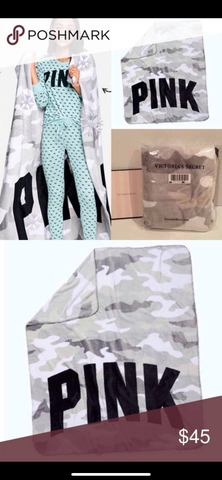 Chăn mền Victoria Secret Pink Camo Plush Fleece