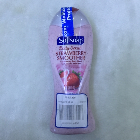 Sữa Tắm Dưỡng Ẩm Body Scrub Strawberry Smoother Của Mỹ Softsoap