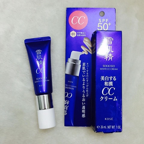 Kem Trang Điểm CC Kose Sekkisei White Cream SPF50+