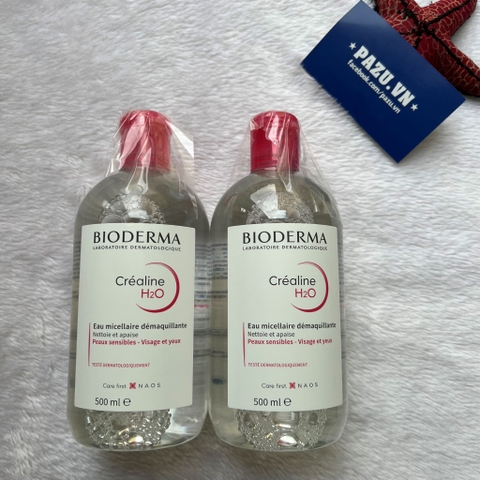 Nước tẩy trang Bioderma Crealine H2O (Hồng)