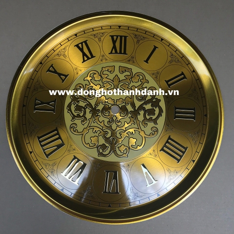 Mặt số tủ đứng tròn 27cm China Hoa văn đồng