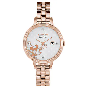 Đồng hồ Citizen Eco-Drive Disney Minnie Mouse Rose Gold-Tone dành cho nữ bằng thép  EW2248-51W  (mua hộ bạn nhé ) không gỉ.