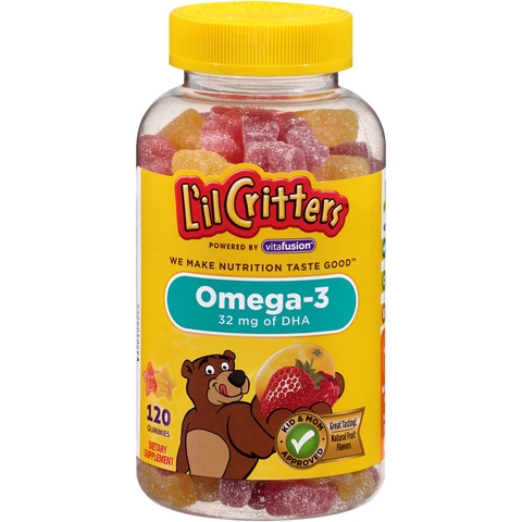 Kẹo Gấu Dẻo Gummy Bổ Sung Omega 3 Và DHA L’il Critters Gummy Fish 180 Viên Của Mỹ