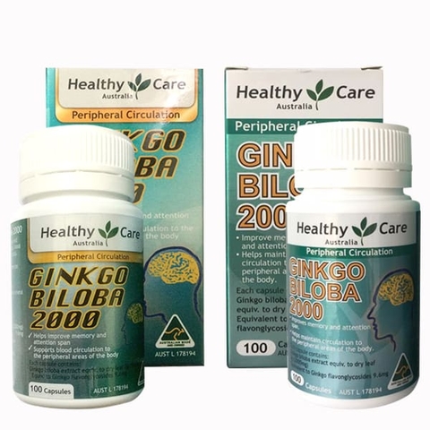 bổ não Healthy Care Ginkgo Biloba 2000mg 100 viên của Úc