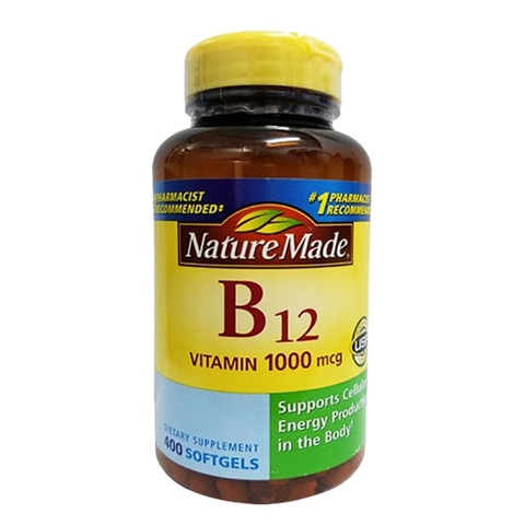 Viên Uống Vitamin B12 Natural Made Của Mỹ 1000mcg Loại 400 Viên
