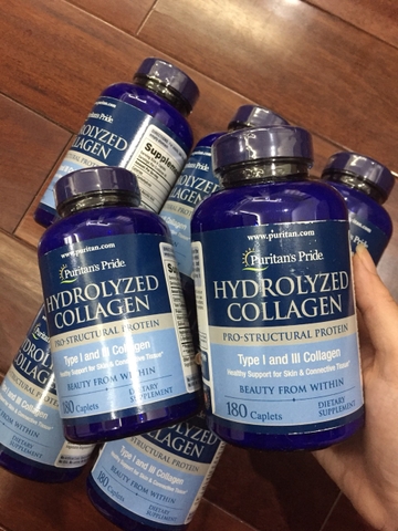 Hydrolyzed Collagen 1000mg Puritan’s Pride Lọ 180 Viên Trẻ Hóa Làn Da