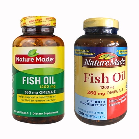 Fish Oil 1200 mg 360 mg Omega 3 Nature Made 200 viên