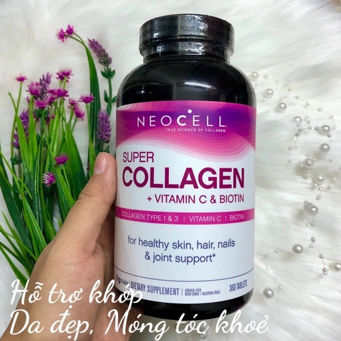 Super Collagen kết hợp vitamin C giảm lão hoá  Type 1&3 Của Mỹ 360 Viên