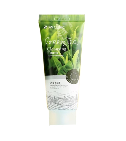 Sữa Rửa Mặt Green Tea 3W Clinic 100ml phù hợp da nhờn, da mụn, lão hóa