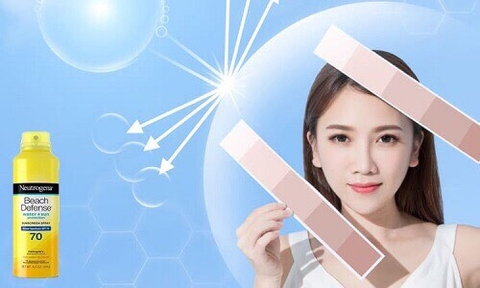 Xịt chống nắng Neutrogena Beach Defense SPF 70 dùng cho đi biển và tắm biển .