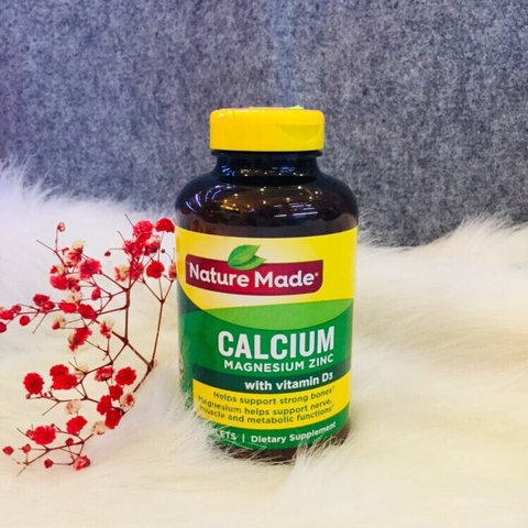 Viên uống Bổ sung canxi calcium magnesium zinc with vitamin D 300 viên của Mỹ