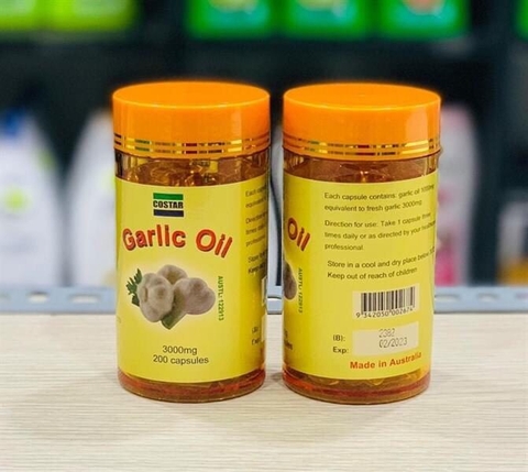 Tinh dầu tỏi Costar Garlic Oil 3000mg hộp 200 viên Úc