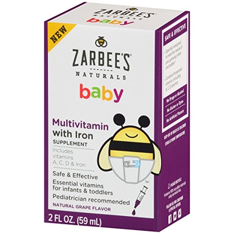 Siro bổ sung Sắt vị nho Zarbee's Multivitamin And Iron