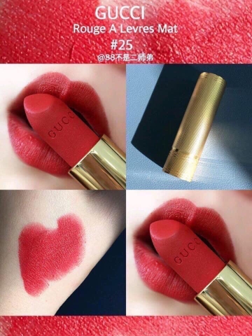 Son Lì Gucci 25 Goldie Red - Rouge À Lèvres Voile Mat Đỏ