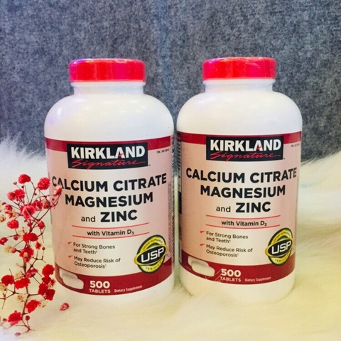 Hỗ trợ xương khớp Viên uống Kirkland Calcium Citrate Magnesium and Zinc 500 viên của Mỹ