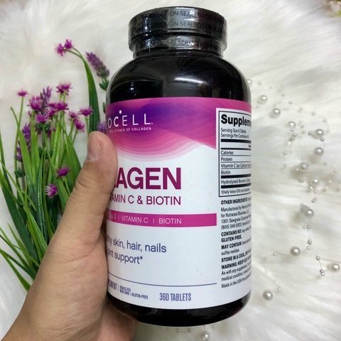 Super Collagen kết hợp vitamin C giảm lão hoá  Type 1&3 Của Mỹ 360 Viên