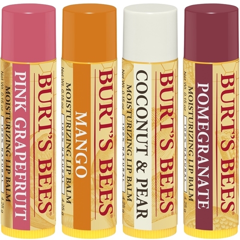 Burts Bee Set Hộp 4 Thỏi 4 Mùi Son Dưỡng Sáp Ong Thiên Nhiên BURT'S BEES Natural Lip Balm Không Màu