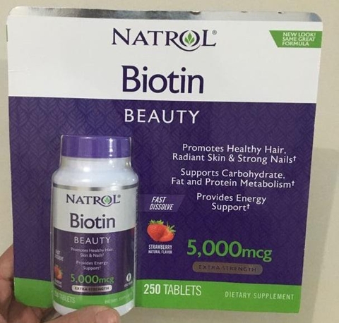 Viên uống Natrol Biotin 5,000mcg Fast Dissolve 250 viên