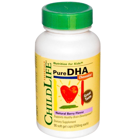 Viên ngậm sung DHA cho trẻ từ 6 tháng đến 12 tuổi ChildLife Pure DHA 90 viên