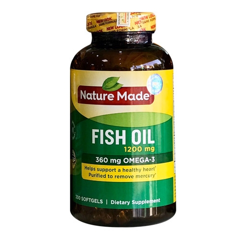 Fish Oil 1200 mg 360 mg Omega 3 Nature Made 200 viên