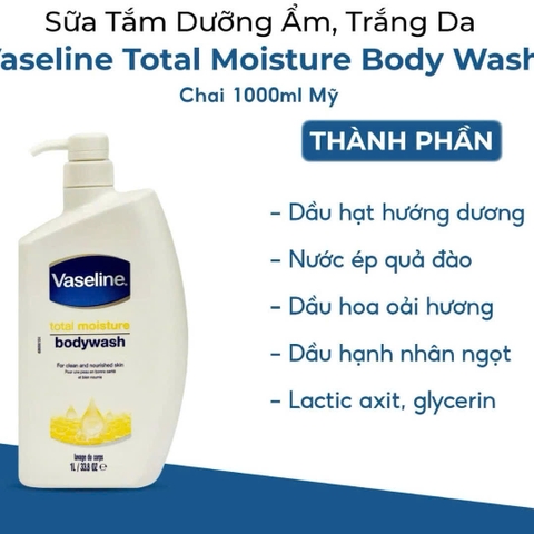 SỮA TẮM VASELINE 2IN1 DƯỠNG ẨM SÂU CỦA MỸ 650ML