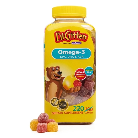KẸO DẺO L’IL CRITTERS OMEGA-3 DHA GUMMY FISH 220 VIÊN