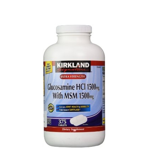 Glucosamine HCL 1500mg Kirkland with MSM 1500mg hộp 375 viên