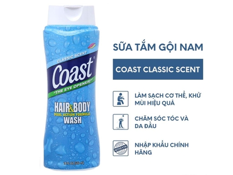 coast 532ml sữa tắm gội coast nam 2in1