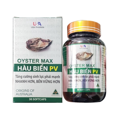 TINH CHẤT HÀU USA PHARMA OYSTER MAX HÀU BIỂN PV, HỘP 30 VIÊN