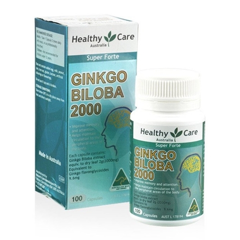 VIÊN UỐNG BỔ NÃO HEALTHY CARE GINKGO BILOBA 2000MG 100 VIÊN