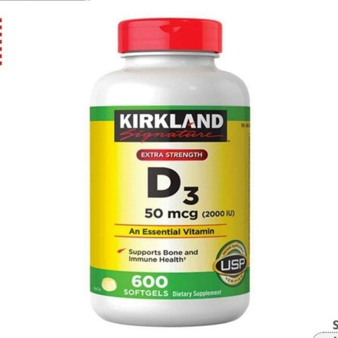 VIÊN UỐNG BỔ SUNG VITAMIN D3 KIRKLAND D3 50 MCG (2000IU) - 600 VIÊN