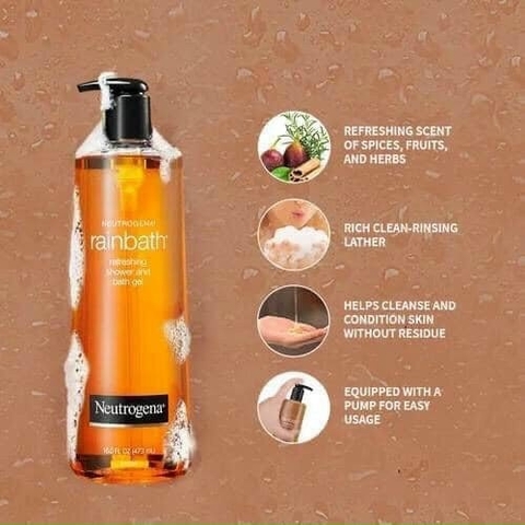 Sữa tắm Neutrogena Rainbath 1182ml của Mỹ giảm mụn trên da - Neutrogena