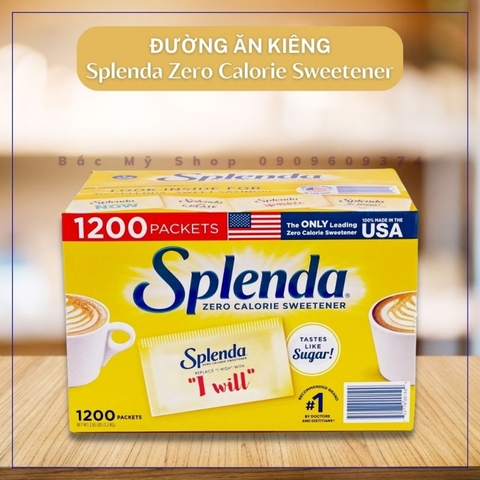 Đường ăn kiêng Splenda Zero Calorie Sweetener 1000 gói của Mỹ,