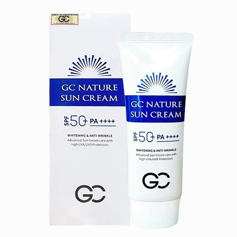 𝐊𝐄𝐌 𝐂𝐇𝐎̂́𝐍𝐆 𝐍𝐀̆́𝐍𝐆 GC NATURE SUNCREAM  3 TRONG 1 : CHỐNG NẮNG, NÂNG TONE, DƯỠNG TRẮNG