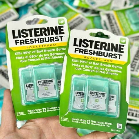 MIẾNG NGẬM THƠM MIỆNG, DIỆT KHUẨN LISTERINE 72 MIẾNG